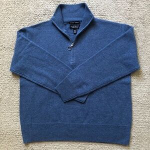 Hudson’s Bay 1/4 Zip Cashmere Sweater.